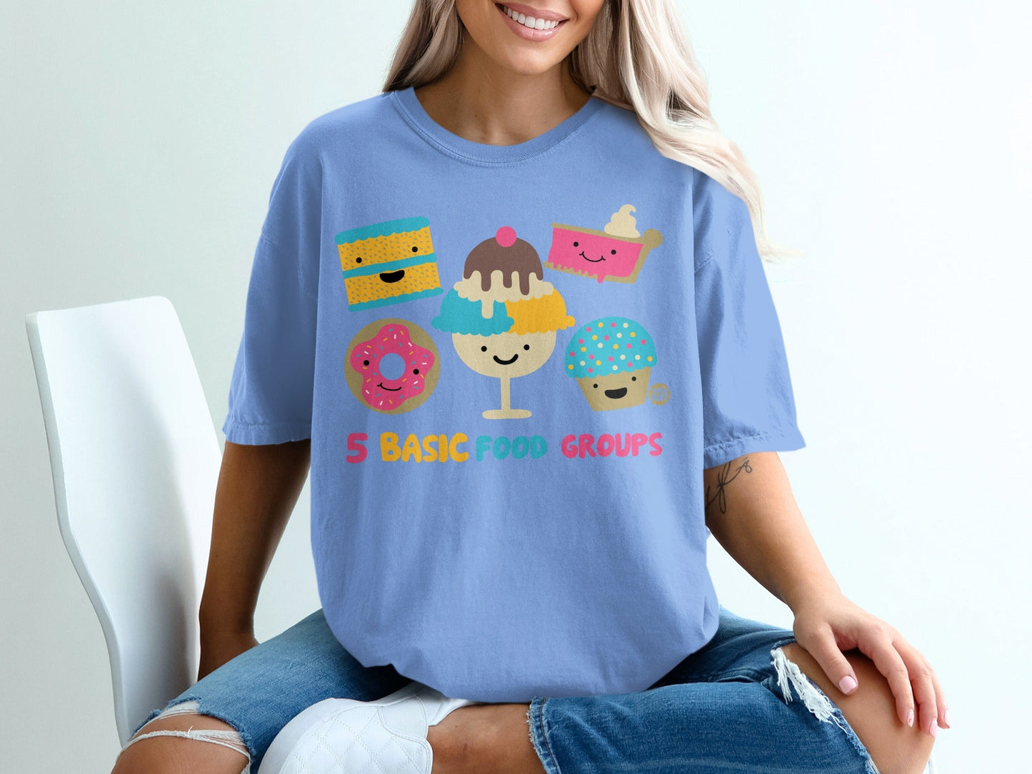 5 Basic Food Groups Fun Graphic Tee Shirt