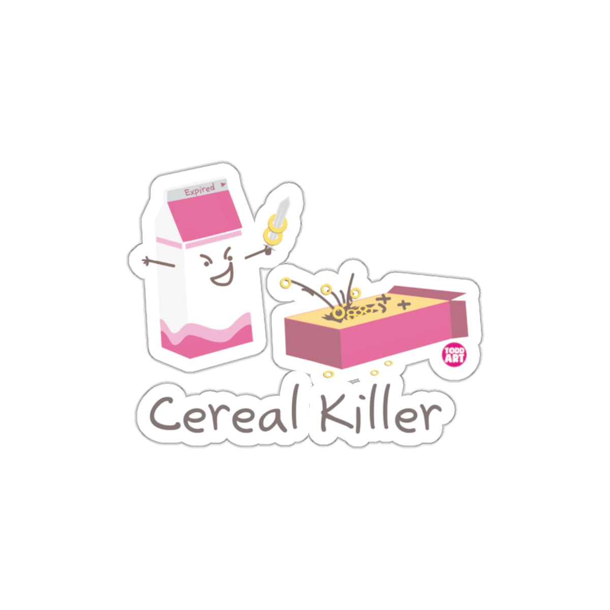Fun Playful Cereal Killer Sticker for Your Collection