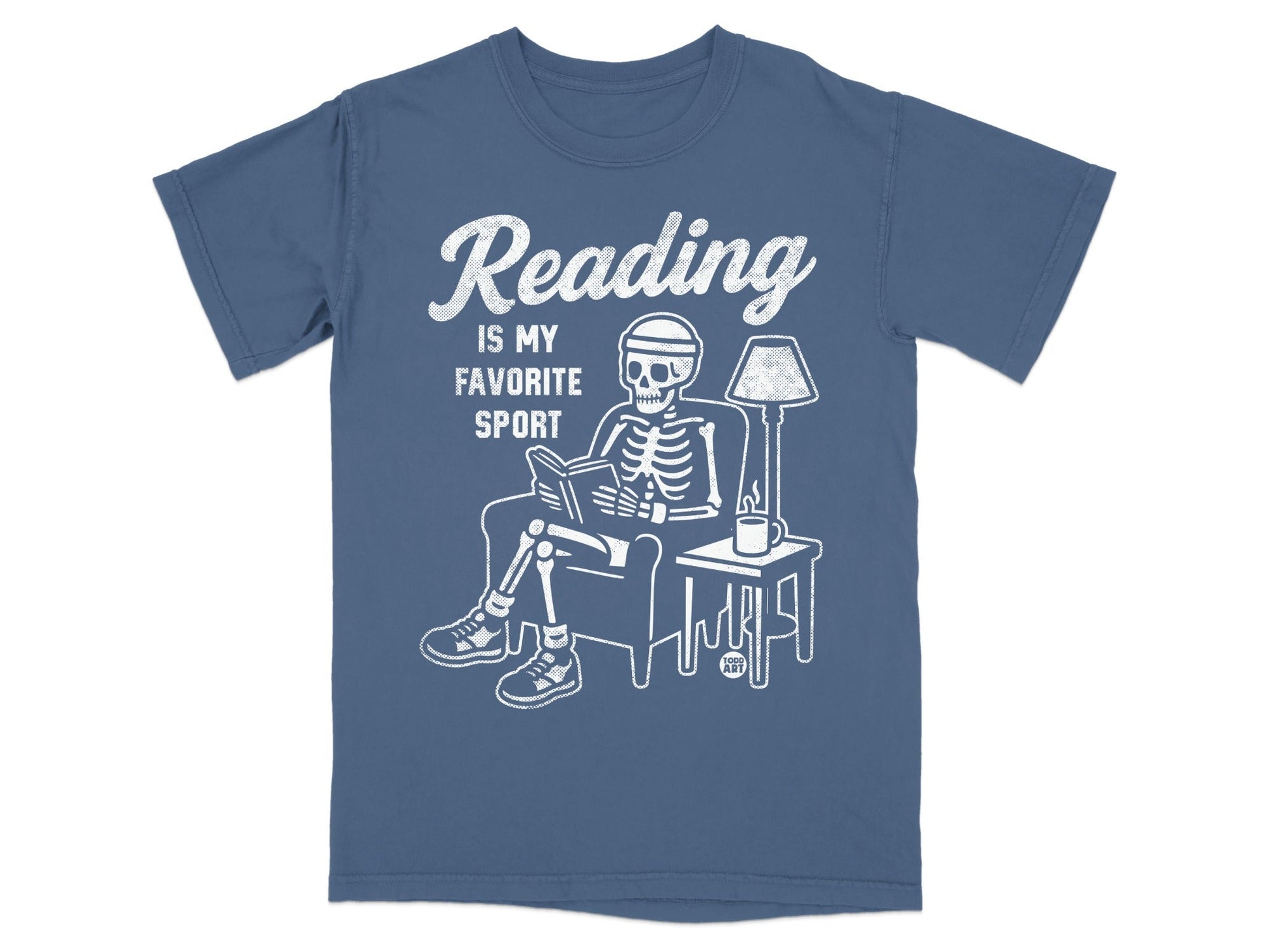 Reading is My Favorite Sport Skeleton Graphic Shirt