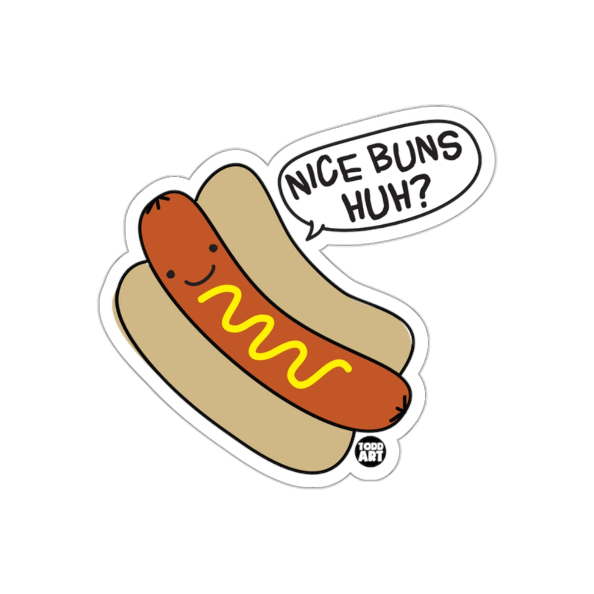 Nice Buns Huh Funny Hotdog Sticker Decal Design