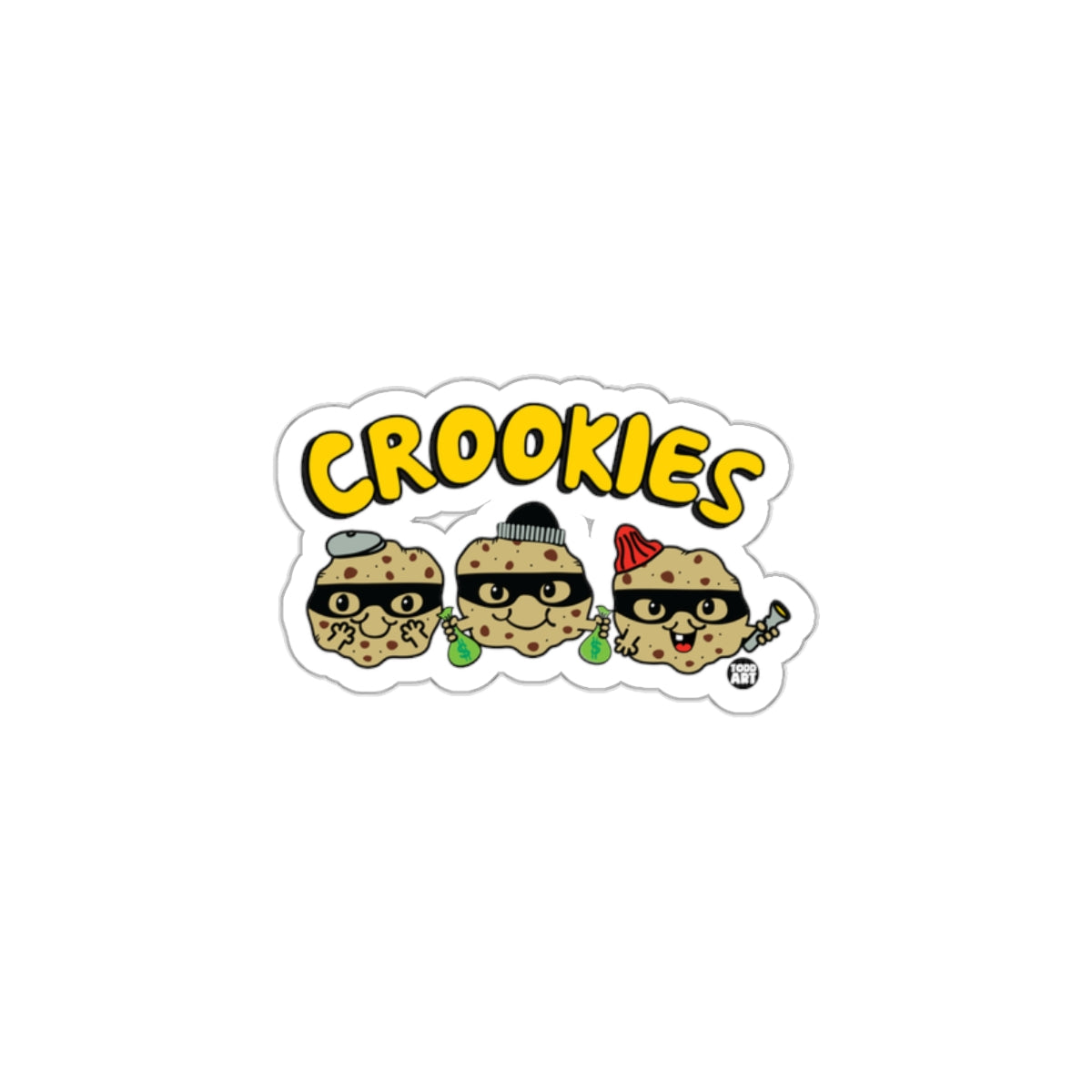 Cute Crookies Cartoon Design Sticker for Fun Decor