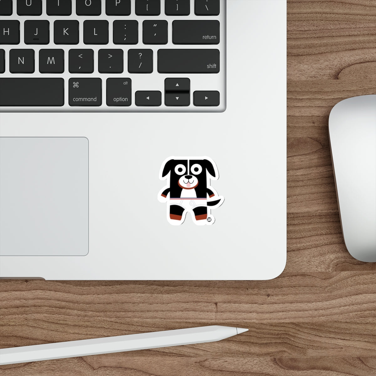 Cute Black and White Pup Sticker for Any Surface