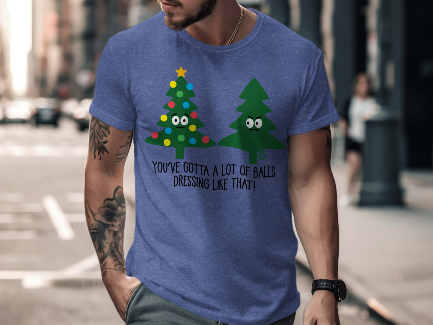 Funny Christmas Tree Print Casual Men's T-Shirt