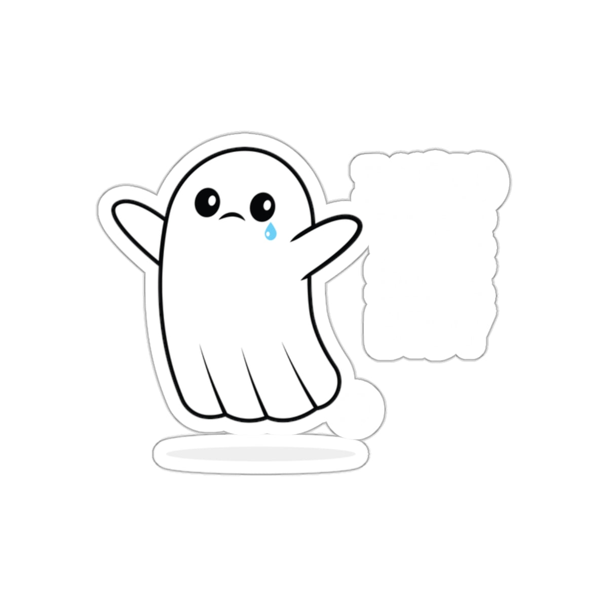 Sad Ghost with Tear Cute Illustration Sticker