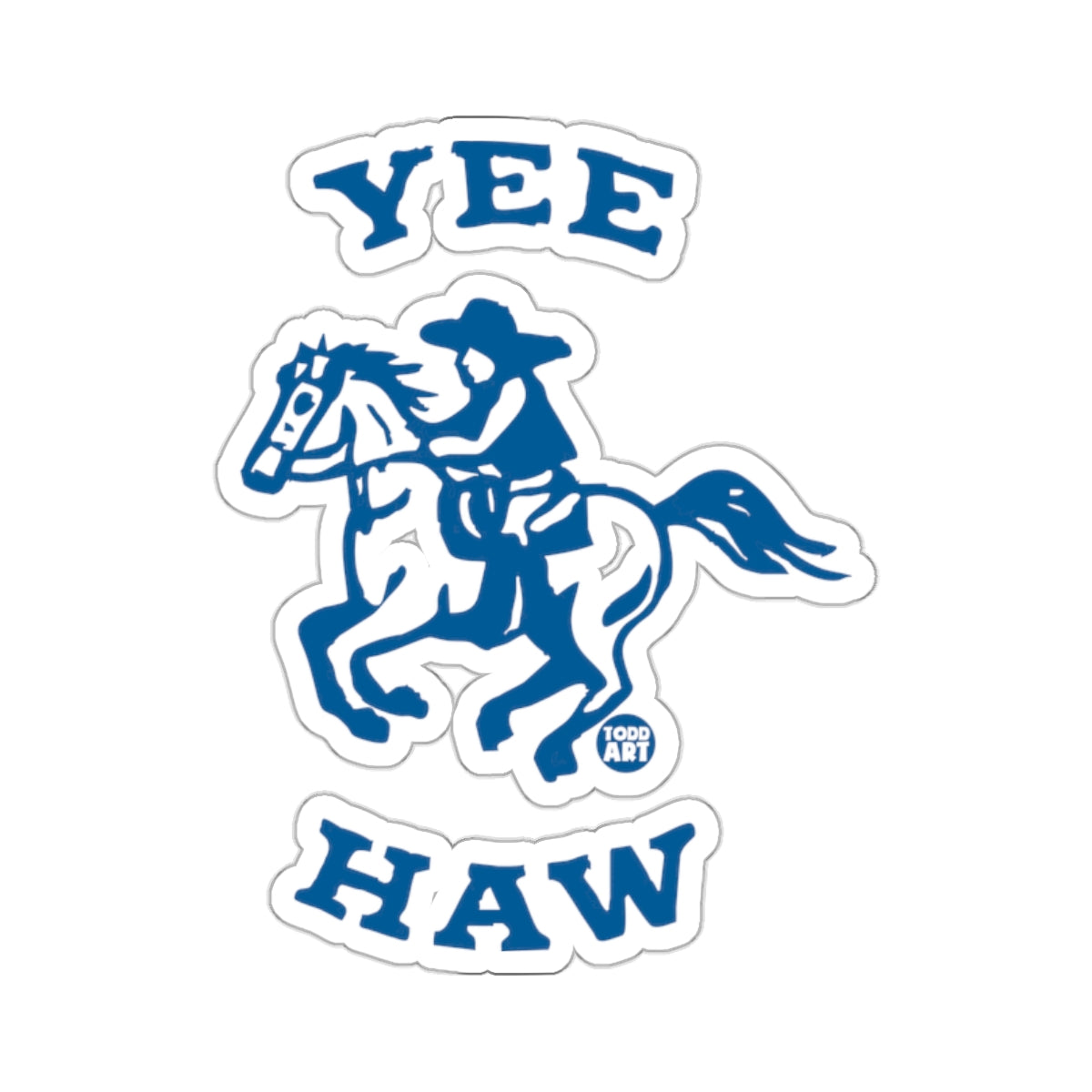 YEE HAW Cowboy Horse Blue Western Sticker product type