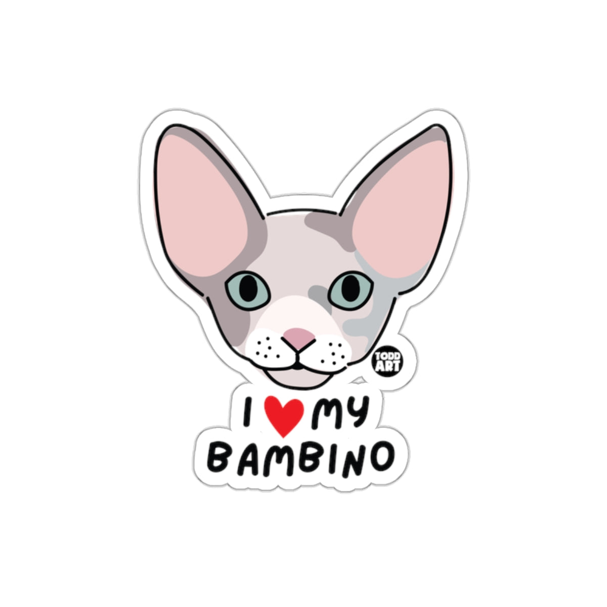 I Love My Bambino Cat Sticker Adorable Pet Decal
