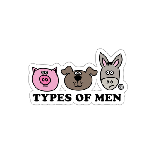 Types Of Men With Pig Dog Donkey Heads Humor Stickers