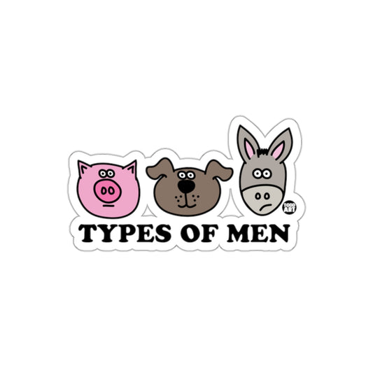 Types Of Men With Pig Dog Donkey Heads Humor sticker