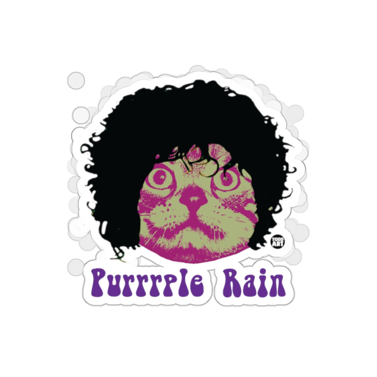 Purrrple Rain Cat Sticker Funny Unique Cat Lover Gift