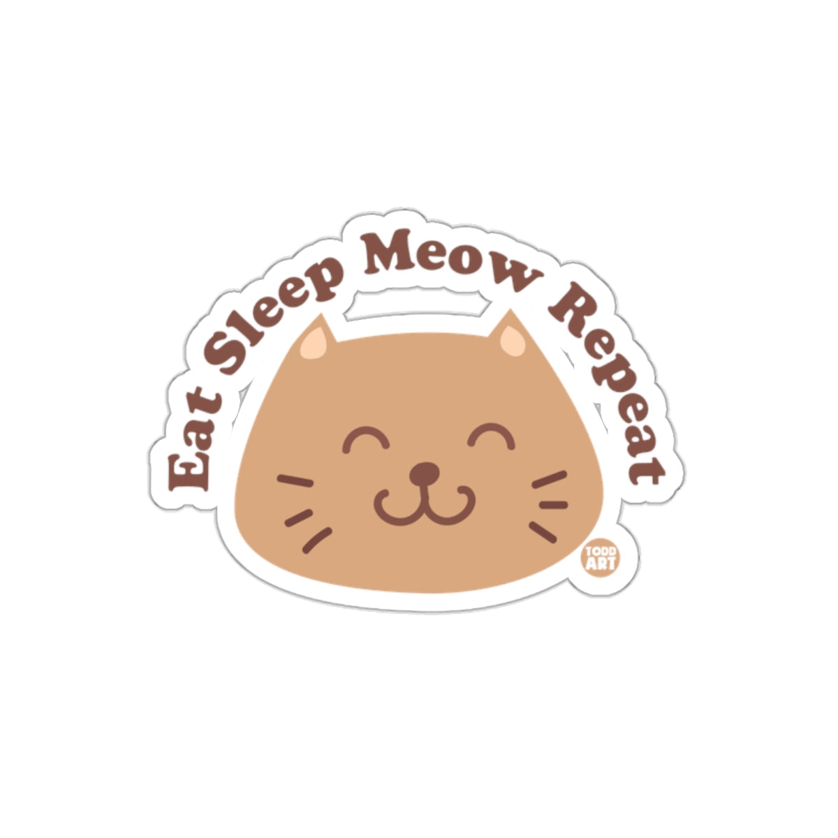 Eat Sleep Meow Repeat Cat Sticker Cute Decal