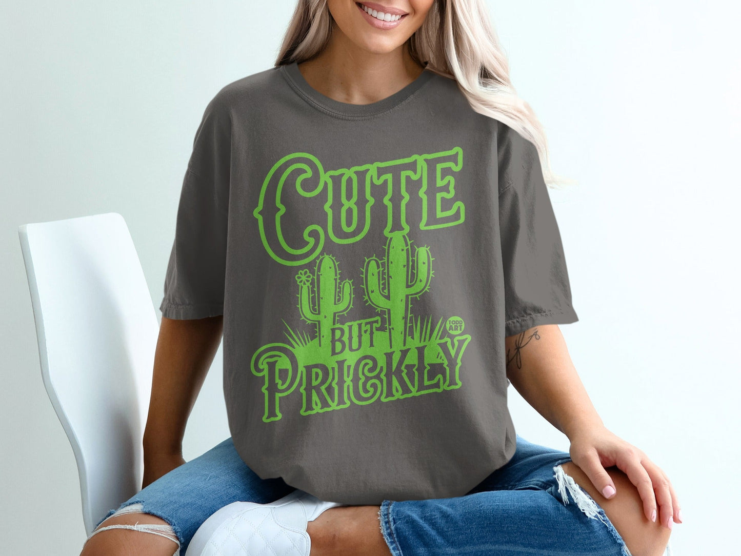 Cute But Prickly Graphic T-shirt Funny Cactus Tee
