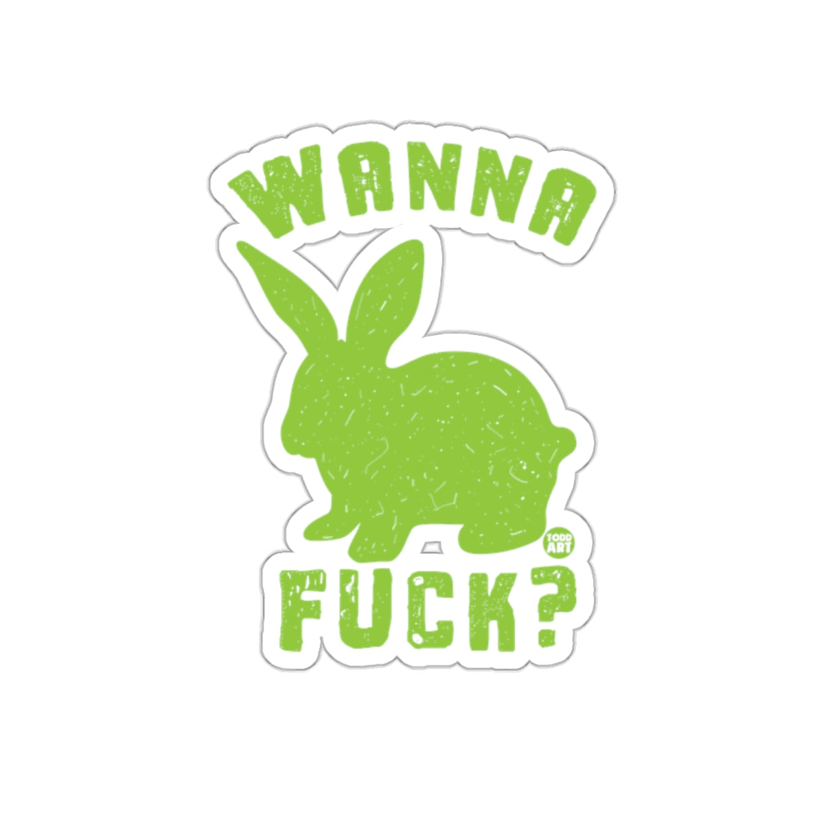 Wanna Fuck Green Rabbit Graphic Sticker