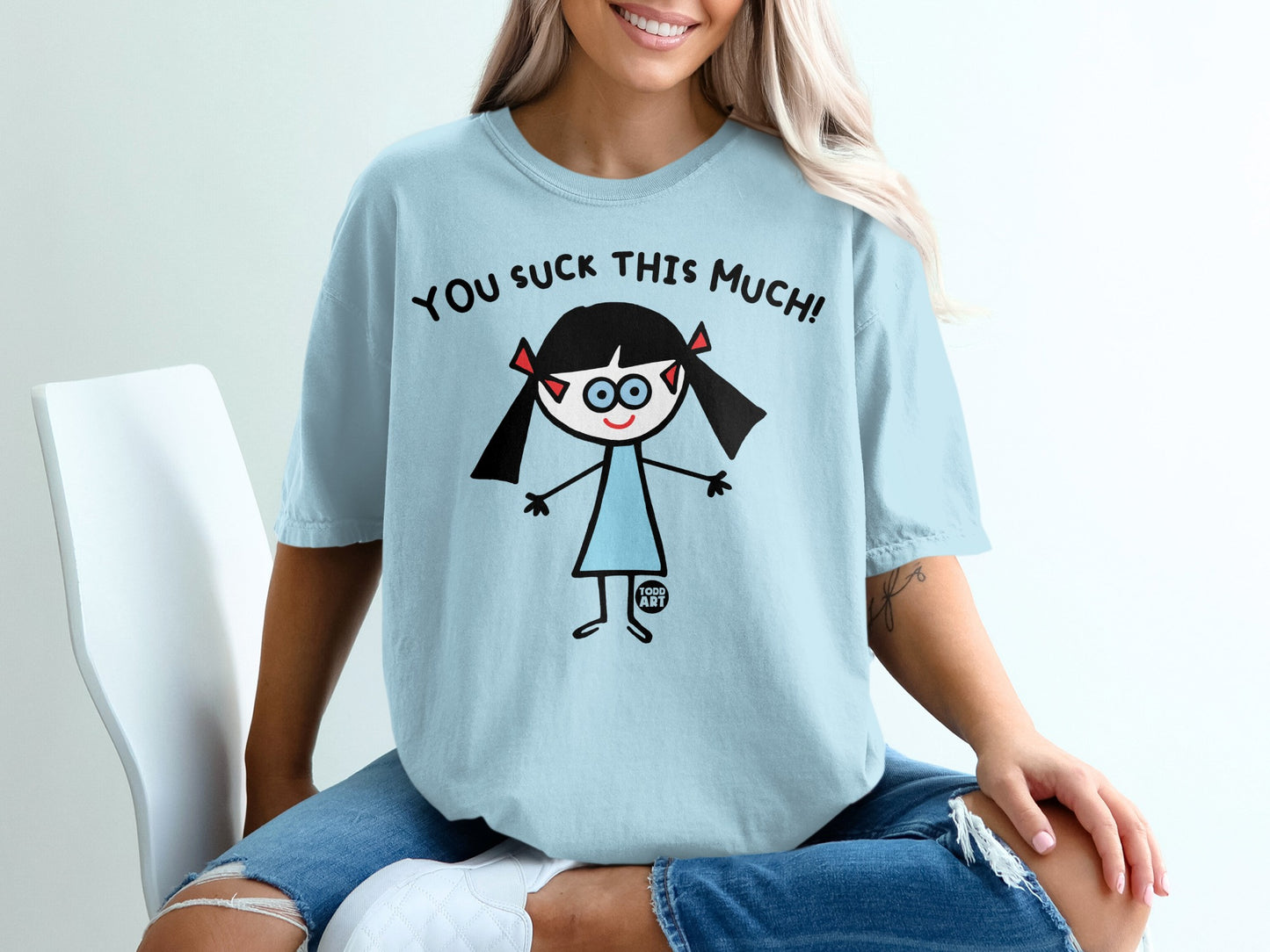 You Suck This Much Cartoon Print T-Shirt