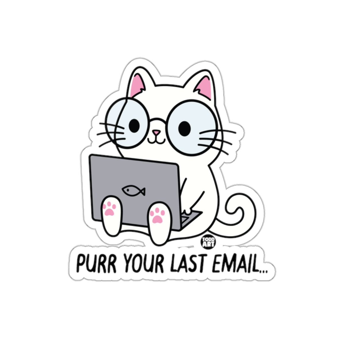 Purr Your Last Email Funny Cat Sticker