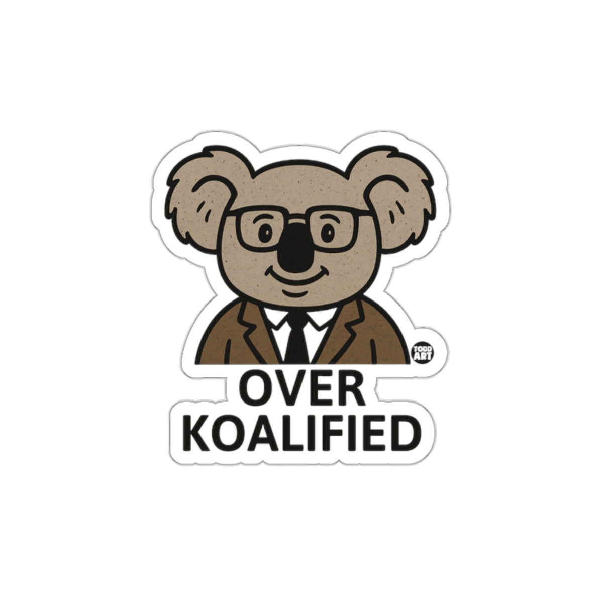 Over Koalified Funny Koala with Glasses Sticker
