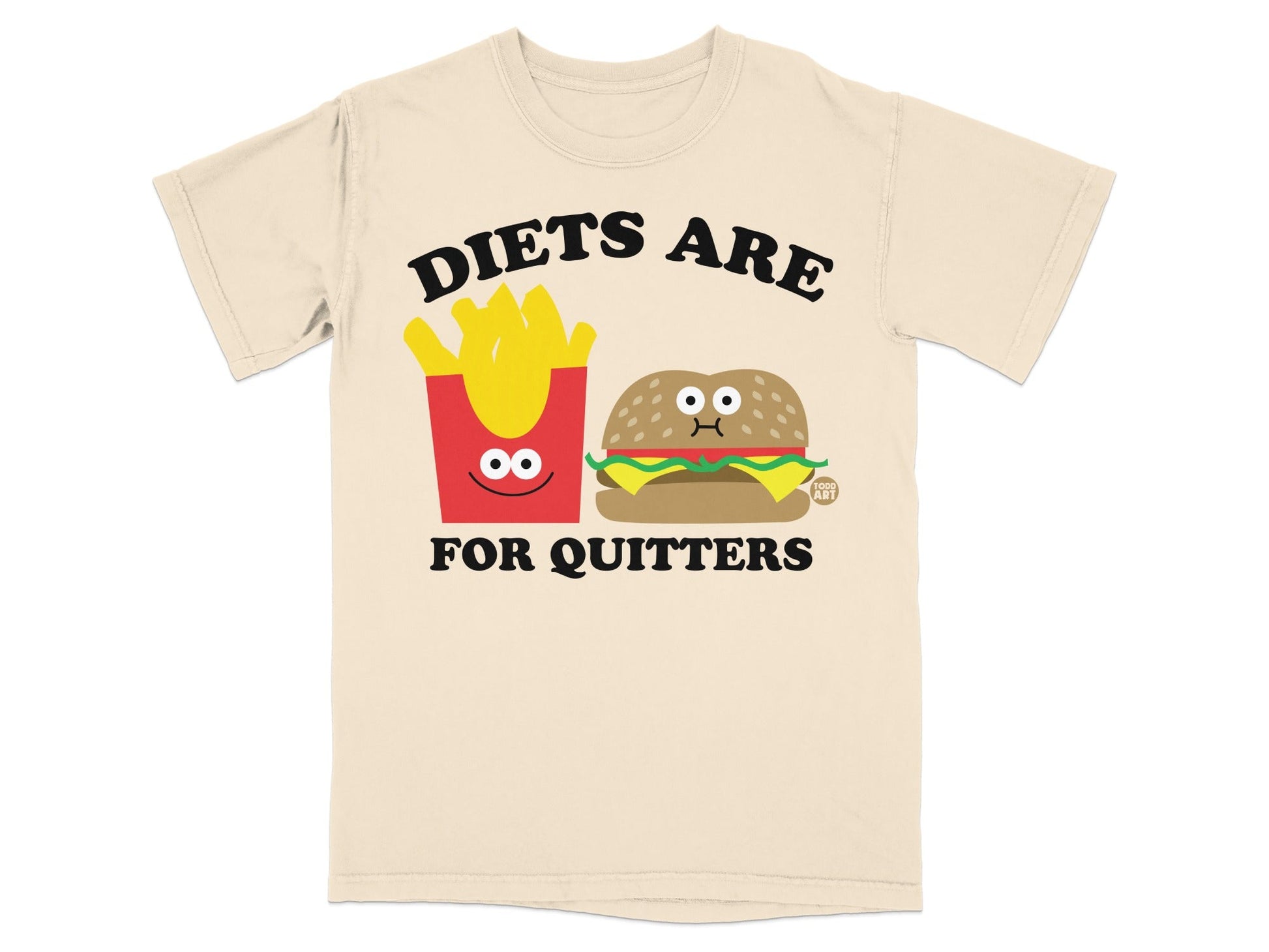 Diets Are For Quitters Funny Hamburger and Fries T-shirt