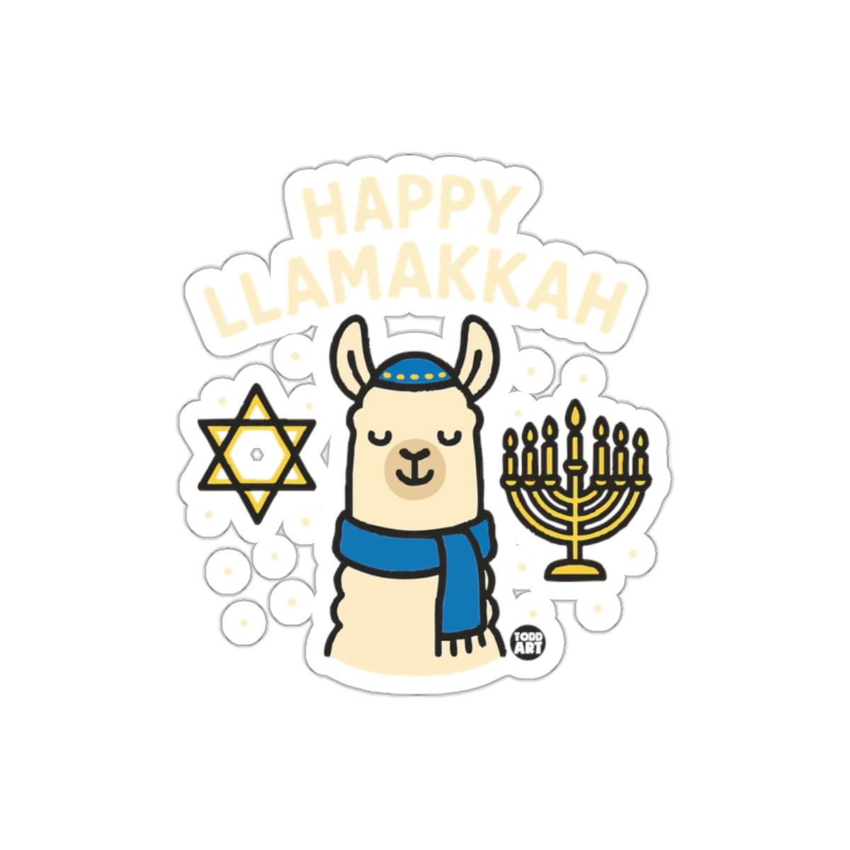 Happy Llamakkah Hanukkah Llama Sticker Product