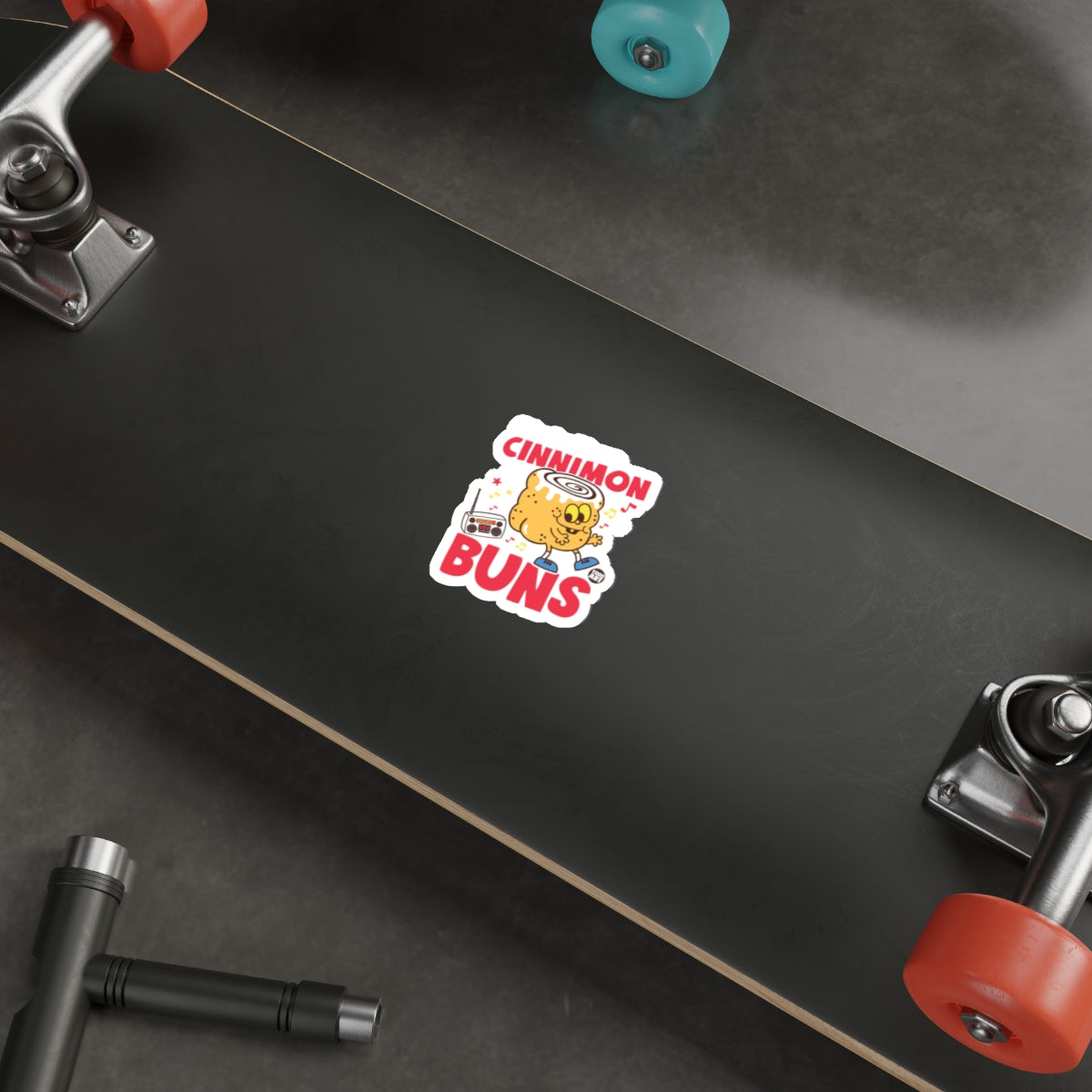 Cinnamon Buns Cartoon Sticker for Skateboards Fun Decor