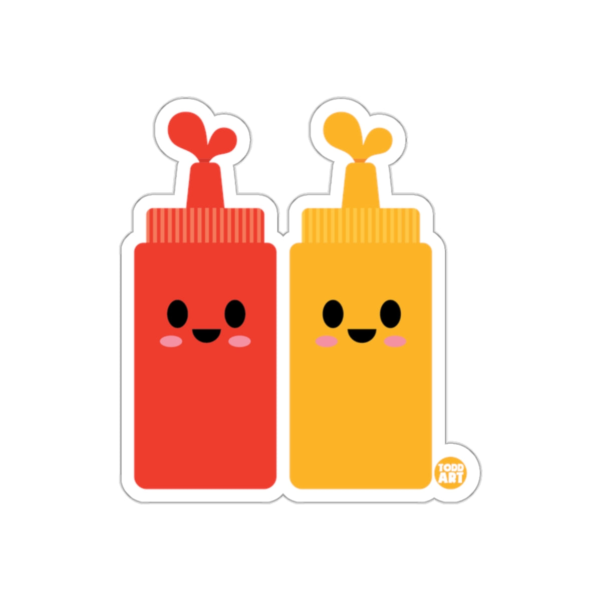 Cute Ketchup and Mustard Bottles Sticker Design