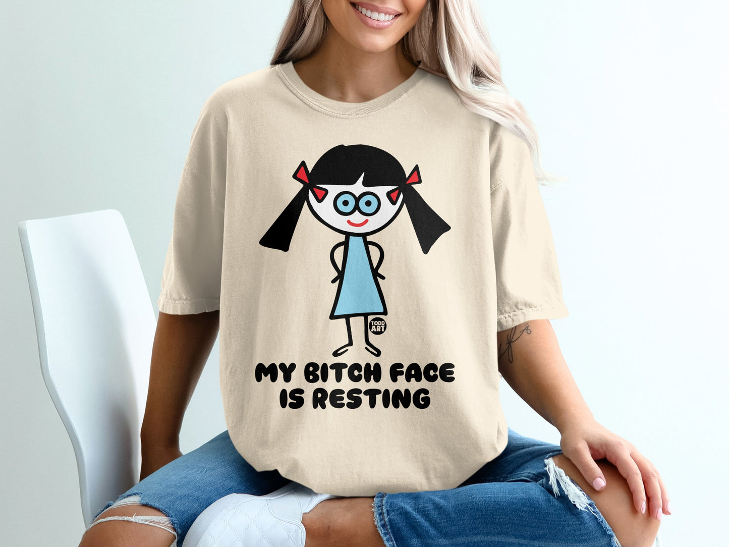 My Bitch Face is Resting Funny Cartoon Character Shirt