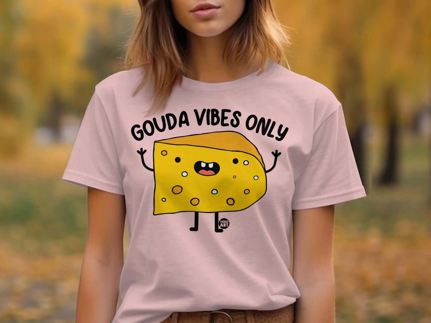Gouda Vibes Only Funny Cheese Graphic T-Shirt product