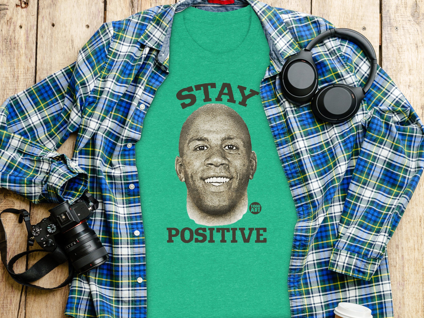 Stay Positive Motivational Graphic T-Shirt product