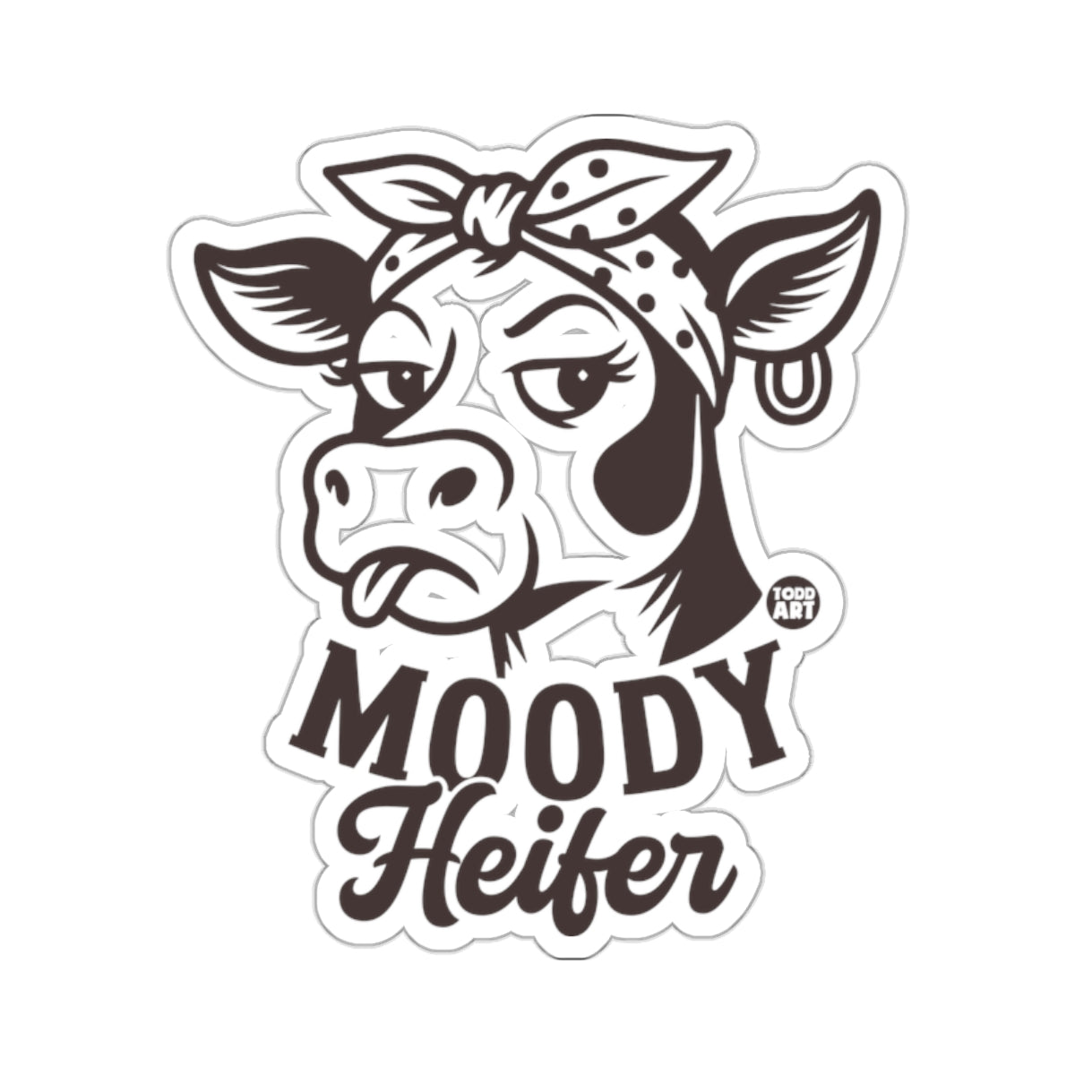 Moody Heifer Cow TODD ART Funny Farm Animal Illustration product type