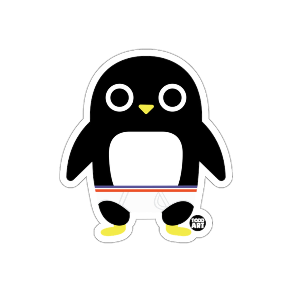 Cute Cartoon Penguin Character Art Sticker
