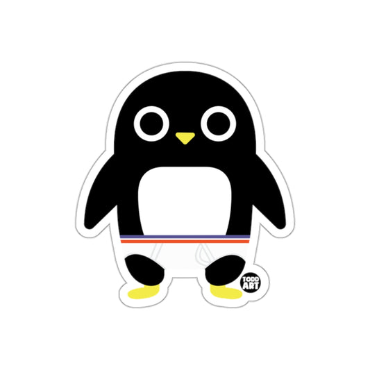 Cute Cartoon Penguin Character Art Sticker