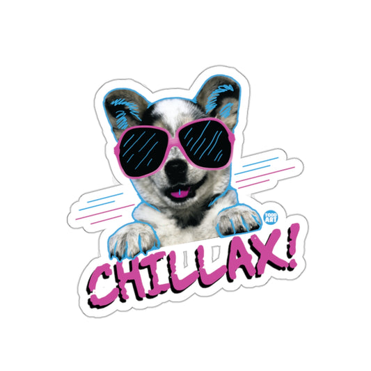 Chillax Sunglasses Puppy Fun Sticker for Cool Vibes