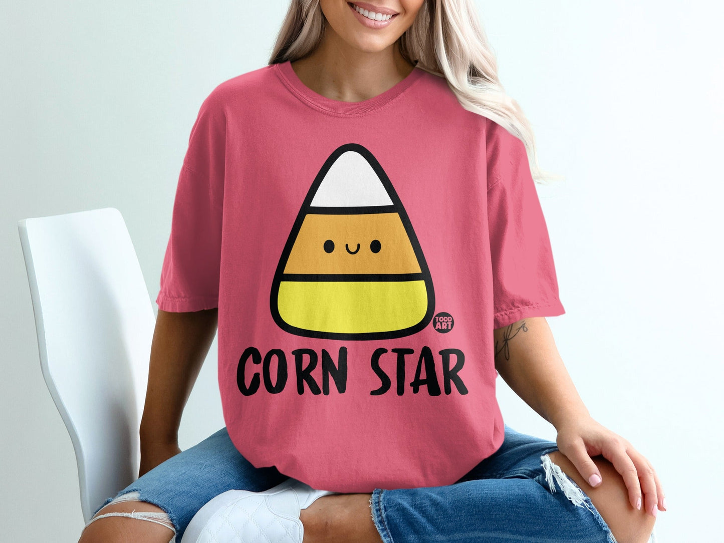 Corn Star Cute Candy Corn Illustration T-shirt