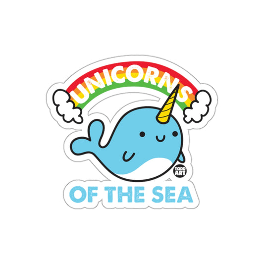 Cute Narwhal Unicorns of the Sea Sticker for Kids