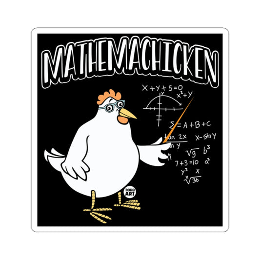 Funny MathemaChicken Cartoon with Equations Sticker