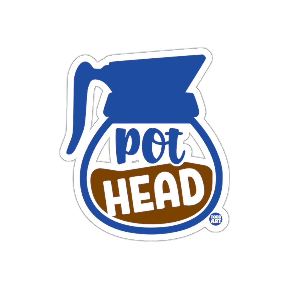 Humorous Coffee Pot Head Sticker for Coffee Lovers