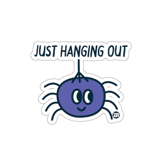 Just Hanging Out Blue Spider Sticker