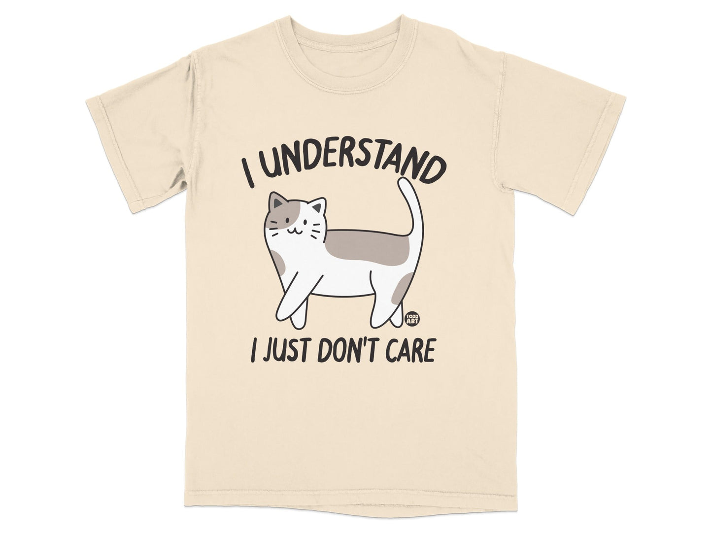 I Understand I Just Don't Care Cat Print T-Shirt