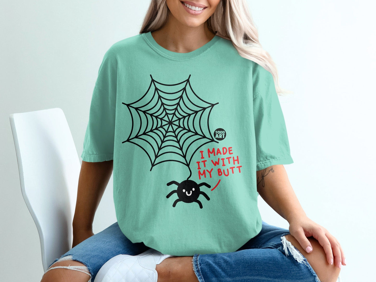 I Made It With My Butt Spiderweb T-shirt