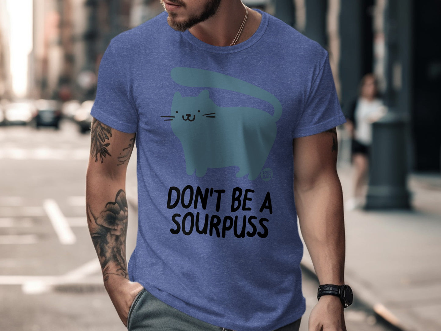 Don't Be a Sourpuss Cat Design Graphic T-Shirt Product