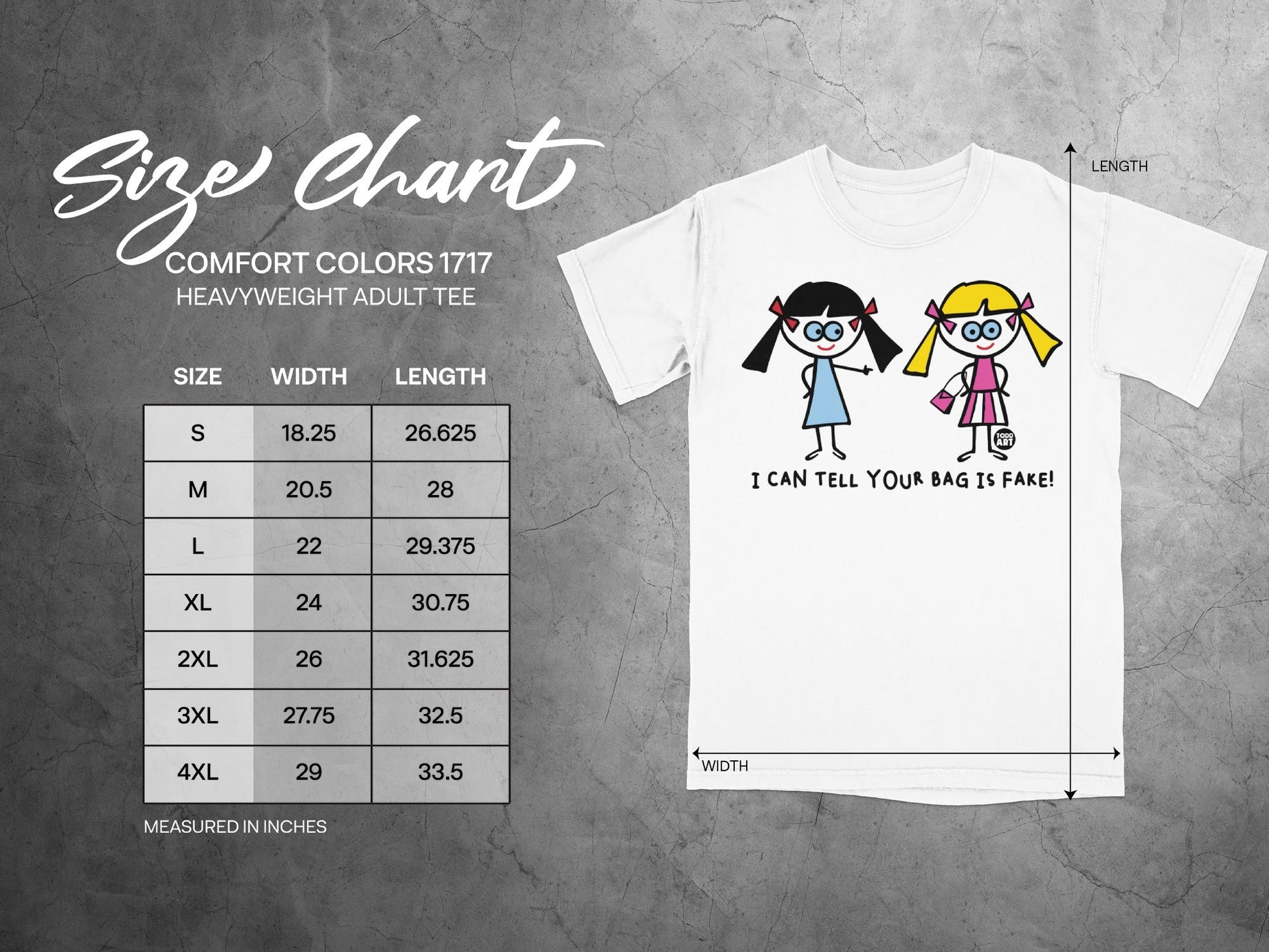 Funny Graphic Tee with Girls I Can Tell Your Bag is Fake