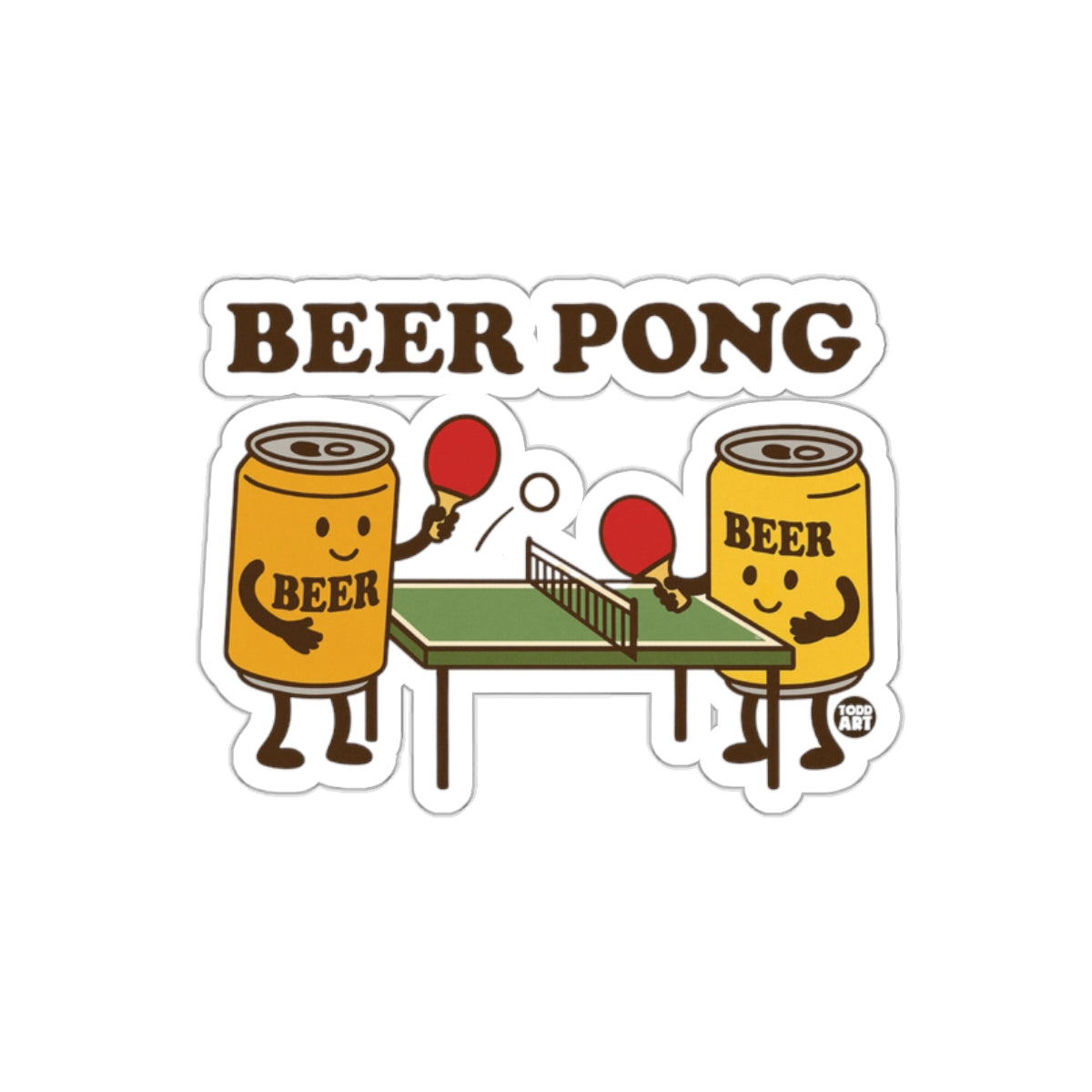 Fun Beer Pong Design Sticker for Party Lovers