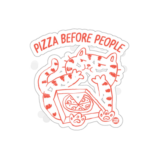 Pizza Before People Cute Cat With Pizza Box Stickers