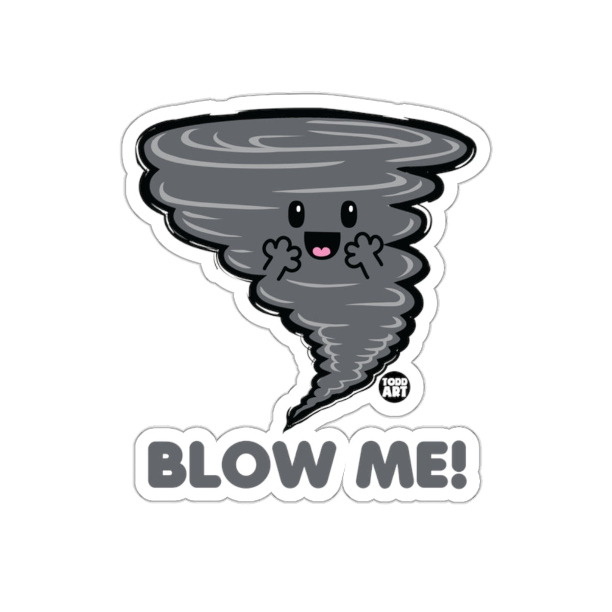 Blow Me! Cute Tornado with Happy Face Sticker