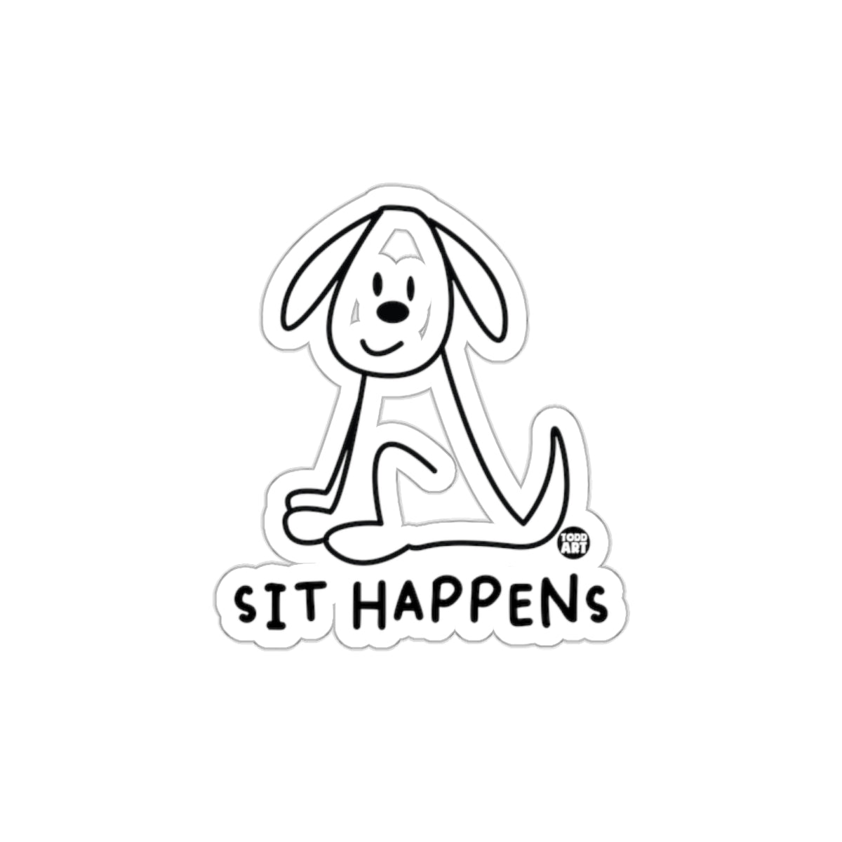 Sit Happens Cute Dog Cartoon Sticker product
