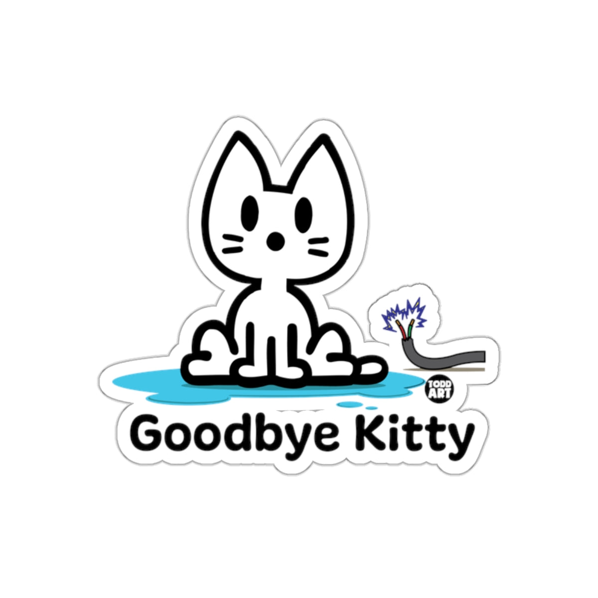 Funny Goodbye Kitty Sticker for Cat Lovers