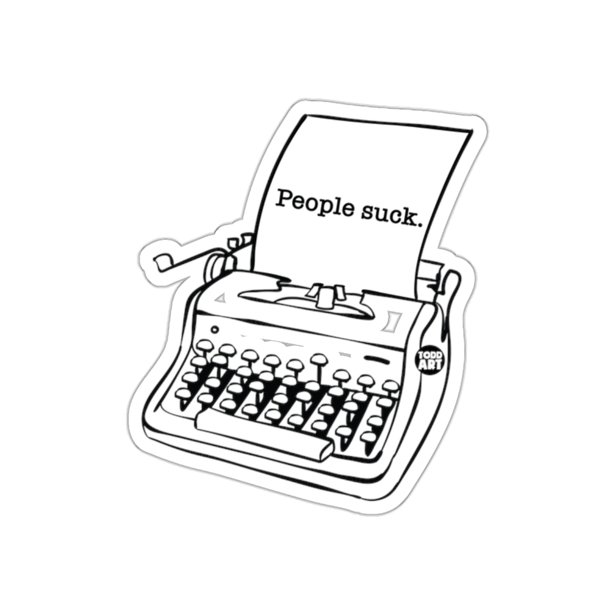 People Suck Typewriter Sticker for Your Creative Space