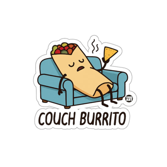 Couch Burrito Funny Sticker for Laptop or Water Bottle