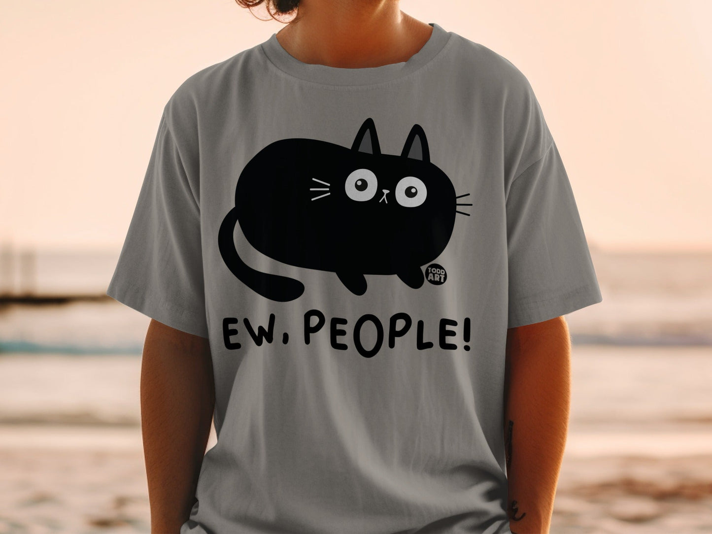 Ew People Cat Graphic Printed T-Shirt