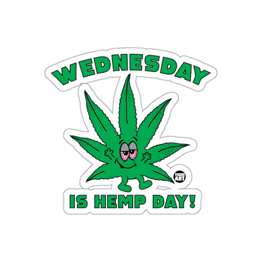 Wednesday Is Hemp Day Cartoon Sticker