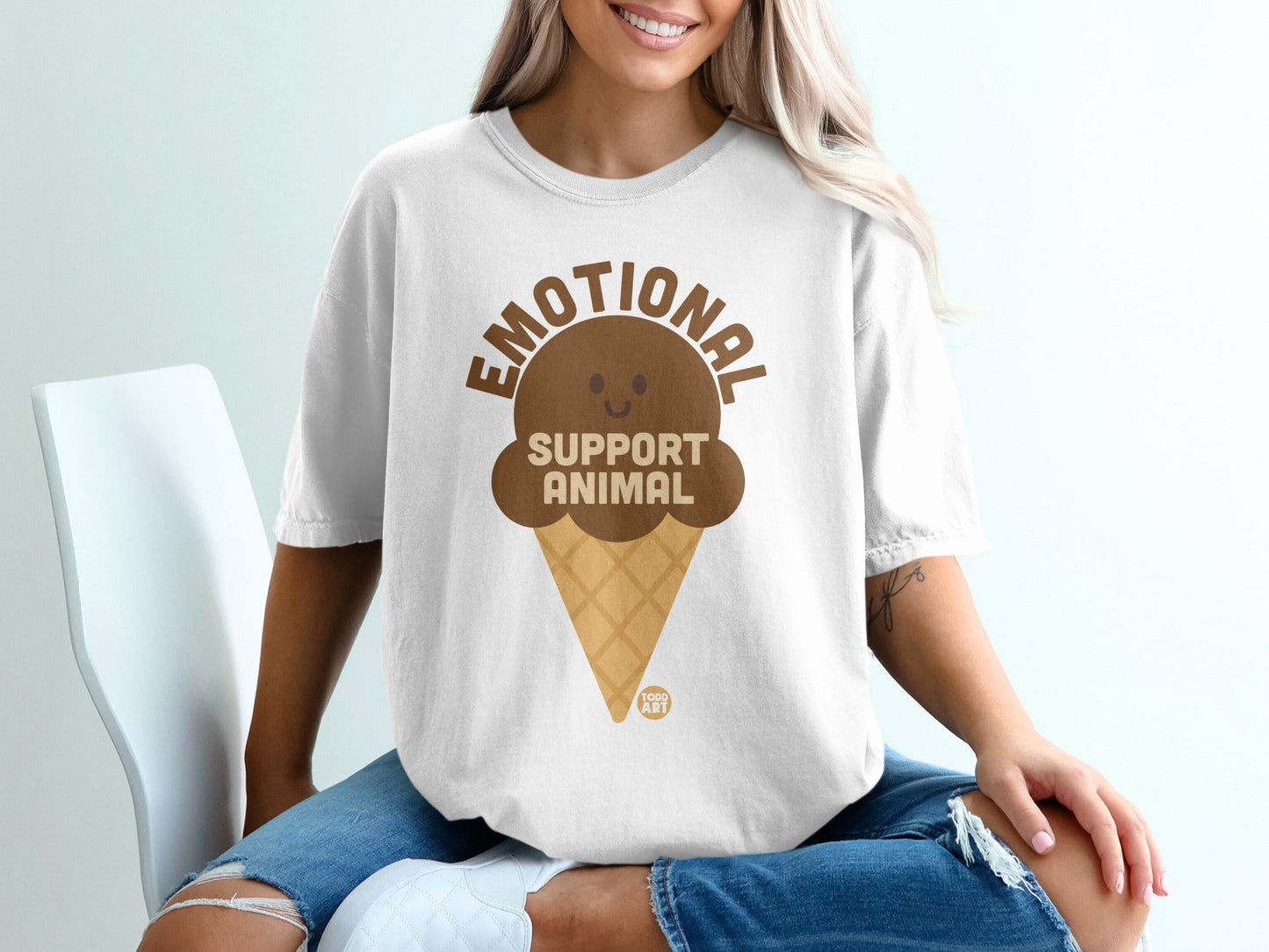 Emotional Support Animal Ice Cream Graphic Tee