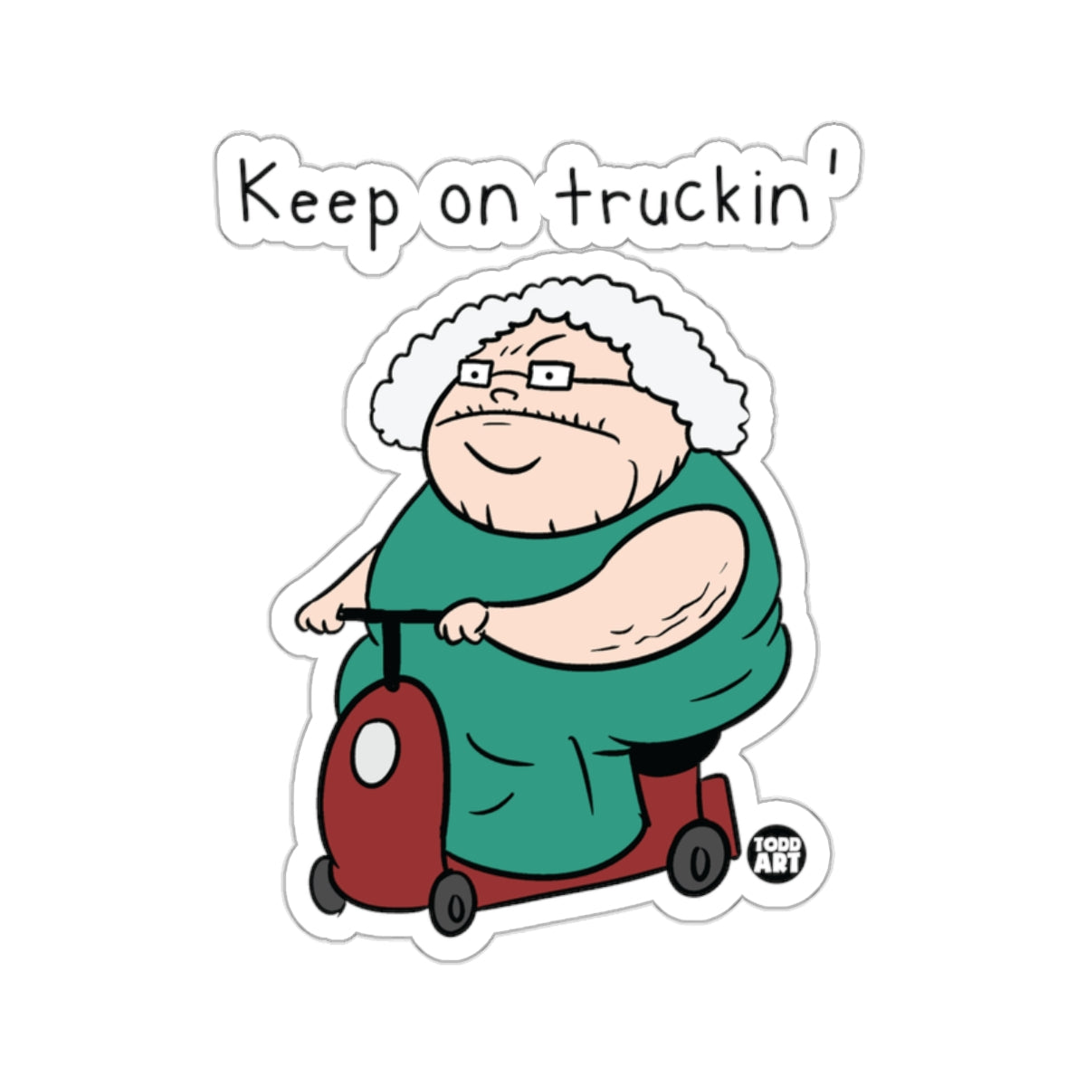 Keep on Truckin' Funny Cartoon Sticker